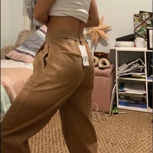 Corduroy khaki ZARA mom jeans ☀️☀️☀️